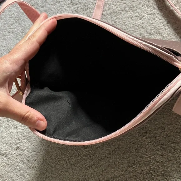 Disney Mickey Mouse Print Crossbody Purse Handbag Brown & Pink - Picture 7 of 8